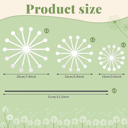 3Pcs Raw Dandelion Creativity Iron Art with Flower Stems Dandelions Garden Stake Metal Flower Pots Lawn Decor for Parents Gift Wedding Outdoor Furniture Home Yard Farm Courtyard Decoration