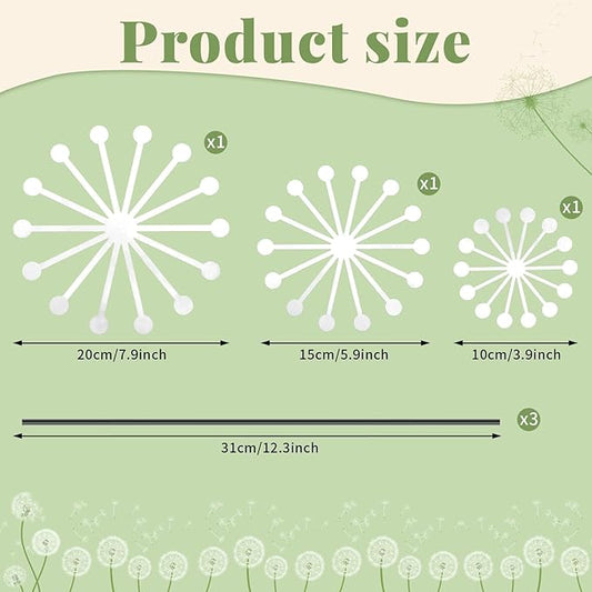 3Pcs Raw Dandelion Creativity Iron Art with Flower Stems Dandelions Garden Stake Metal Flower Pots Lawn Decor for Parents Gift Wedding Outdoor Furniture Home Yard Farm Courtyard Decoration