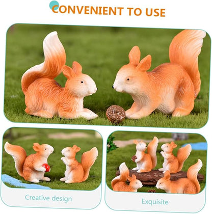 Yardwe 32 Pcs Little Squirrel Ornament Micro Ornaments Squirrel Shape Decor Miniature Squirrel Ornament Fairy Garden Adornment Squirrel Figures Mini Bunny Toys Kid Toys Statue Plant Resin