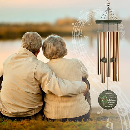 Personalized Wind Chimes, 36inch Memorial Gifts Loving Memory of Dad/Mom, Jesus Mourn Wind Chimes, Custom Name Cross Wind Chime for Loss of Loved Ones Outside (Produced in USA)