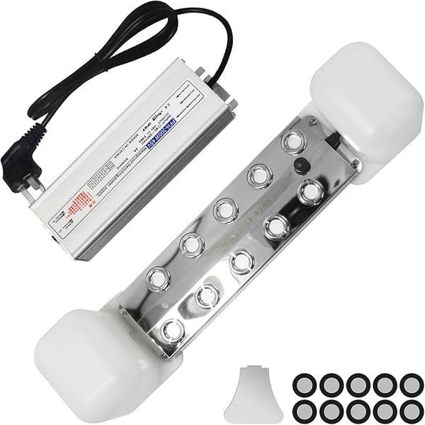 Ultrasonic Mist Maker 10 Head Mist Maker Fogger 7000ml/H Ultrasonic Mister Fogger 350W Atomizer Pond Fogger IP67 Waterproof Fog Mist Machine with Float for Garden Rockery Halloween Decor (10 Heads)