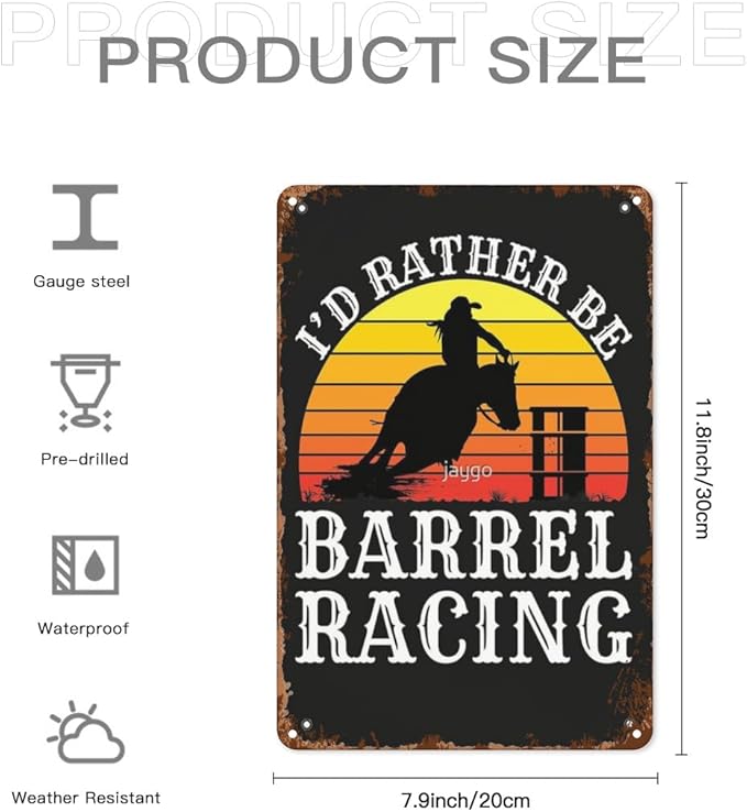 Vintage Tin Metal Sign I D Rather Berel Racings 8x12 Inch Retro Wall Decor for Home,Patio,Yard,Office,Funny Quotes and Motivational Sayings