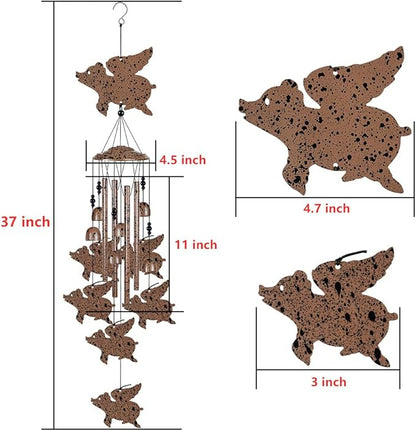Flying Pigs Wind Chimes for Garden, Home, Balcony, Yard, Outdoor Decoration, Pig Wind Bells, Memorial Wind Chime, Wind Catcher, Blessing Wind Bells Xmas Gifts for Mom, Grandma, Family, Women, Friend