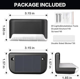 BKBB PPBB Solar Deck Lights Outdoor, 20 Pcs Solar Step Lights, Waterproof LED Solar Lights for Outdoor Stairs, Step, Fence, Yard, Patio, Railing, Garden and Pathway