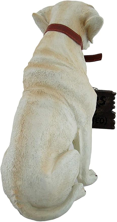 Labrador Retriever Garden Statue with Reversible Welcome Sign, Resin Dog Figurine, Hand-Painted Lab Decor for Lawn, Porch, or Entryway, 13.5 Inch High, Don’t Stop Retrievin’ & Lab Lovers Welcome