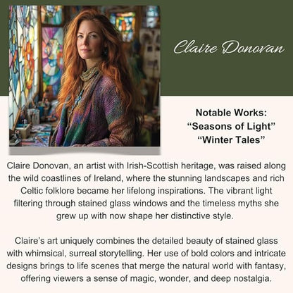 Nutcracker Standing Suncatchers for Windows by Clare Donovan, 6.3” Stained Glass Window Hangings,Hand-Painted Glass Panel Perfect for Home Décor