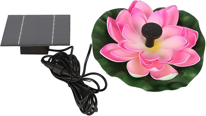 Lotus Flower Solar Landscaping Floating Solar Bird Bath Fountain for Fish Pond Garden Patio Aquarium 1.4W