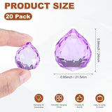 M METERXITY 20-Pack Crystal Ball Prisms, 24mm/0.94 Inch Chandelier Pendant Maker Hanging Crystals Chandelier Prisms for Home/Windows/Garden/DIY Decoration[Light Purple]