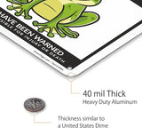 SmartSign Funny Beware Of Frogs Warning Sign - 10"x7", 40 mil Laminated Rust-free Aluminum - Metal Signs for Wall Decor, Outdoors, Patio, Gifts, Cafe - Frogs Theme, Made in USA