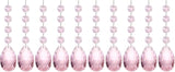 PATIKIL Teardrop Crystal Chandelier Pendants Beads, 10 Pack 125mm Length 38mm Chandelier Prisms Parts Ornaments Hanging Beads for DIY Arts Crafts Decoration, Pink