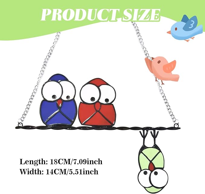 Stained Window Hanging Owl Suncatcher Suncatchers for Windows Decor 3 Owls for Windows Home Garden Decoration Bird Lovers Birthday Gift for Mom