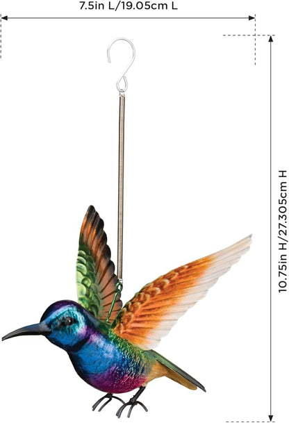 Regal Art & Gift Hummingbird Bouncie Set of 2 - Hand-Painted Metal Spring Garden Decor, Weather-Resistant Outdoor Yard Art, Bird Sculpture for Lawn & Patio - Coronet & Ruby