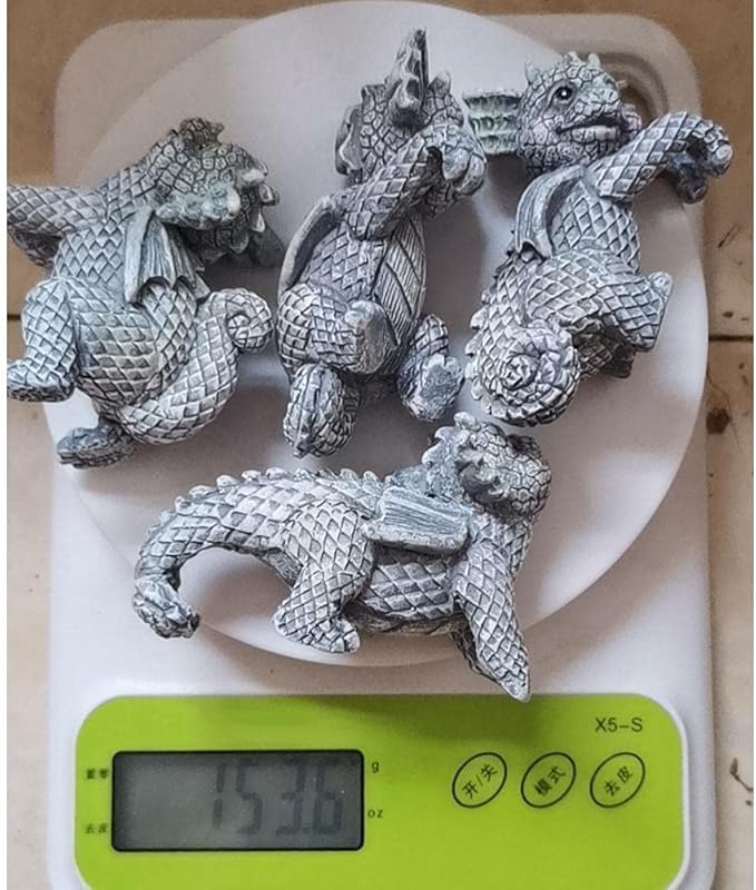 4 PCS Cute Dragon Figurines, Hanging Animal Statue for Planter Pot, Resin Climbing Sculpture Flower Pot and Vase Hugger for Patio Lawn Yard Ornaments