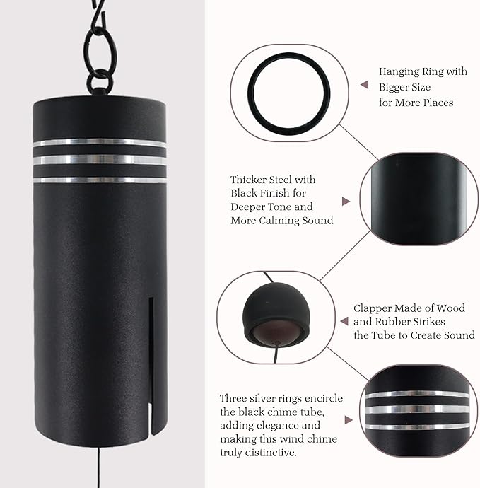 ASTARIN Wind Chimes Deep Tone Heroic Windbell Deep Resonance Serenity Bell Outdoor Decor for Patio,Yard,Porch,Garden