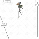 Red Carpet Studios Garden Stake Yard Art Metal and Glass Balance Rocker with 4-Prong Stake, 51" Tall, Wise Old Crow
