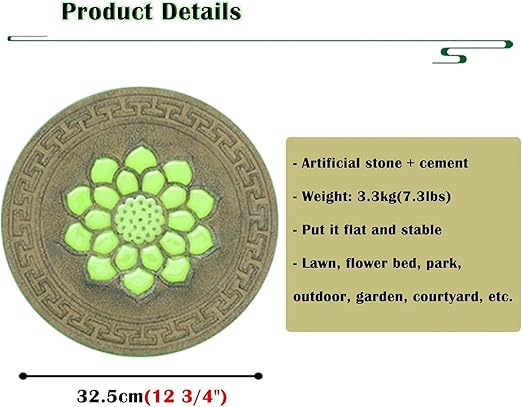 Garden Stepping Stones， Home Villa Garden Patio Stones for Decorative Ground(Style 1,3pcs)