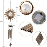Solar Sun Wind Chimes for Outside Unique Gardening Gifts for Women Mom Grandma Crackle Glass Ball LED Wind Chimes Solar Lights Outdoor Decor Decorative Light for Garden Patio Yard Porch