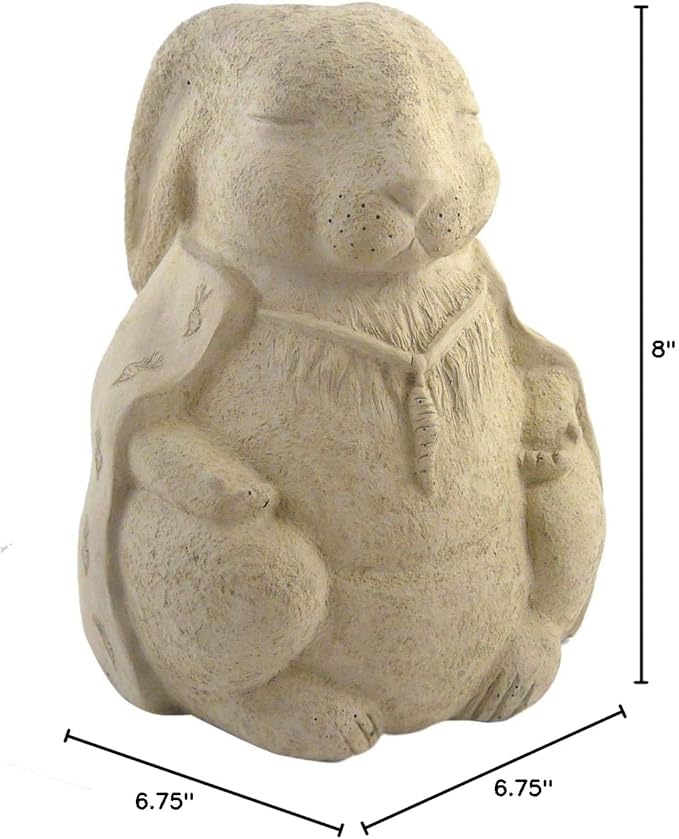 Modern Artisans Meditating Rabbit - Cast Stone Garden Sculpture, Large Size, American Made