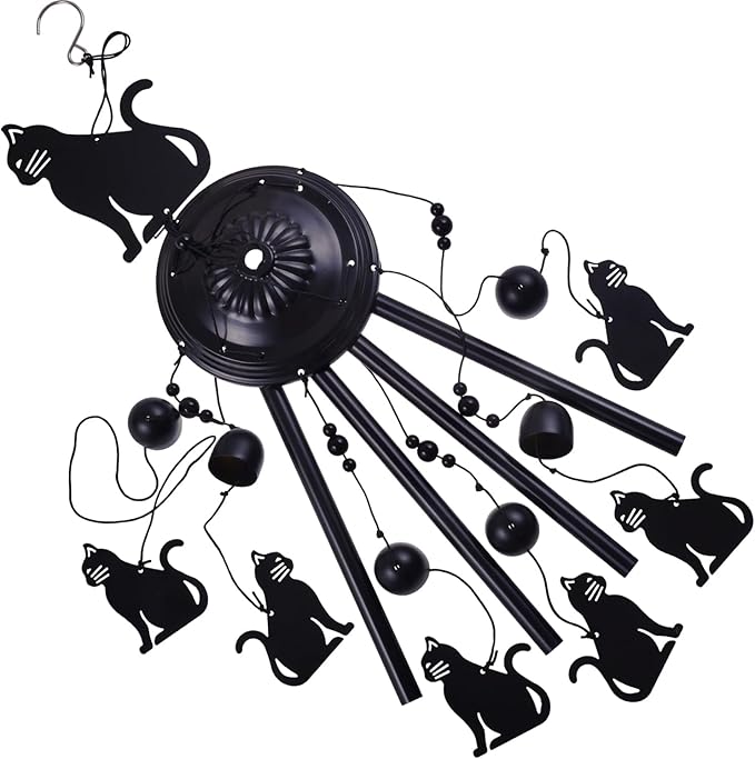 Cats Wind Chimes Outdoor Decor, Mobile Wind Catcher, Retro Cat Wind Bells, Blessing Wind Chime, Memorial Windchimes for Home, Balcony, Yard, Room, Xmas, Party, Indoor, Garden Decoration, Gifts for Mom
