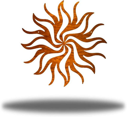 Riverside Designs Tribal Sun Metal Wall Art Steel Decor (Copper, 24" L x 24" W)