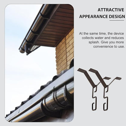 Rain Chain Hook Adapter 2-Pack Metal V-Shaped Rain Chain Hangers for Gutter Downspout Installation Decorative Outdoor Water Drain Fitting