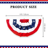 2x4 Ft American Bunting Flags Outdoor, USA Pleated Fan Flag for Outside, 4th of July Decorations Memorial Day Patriotic Flags Bunting Outdoor Indoor Decor (Set of 8)