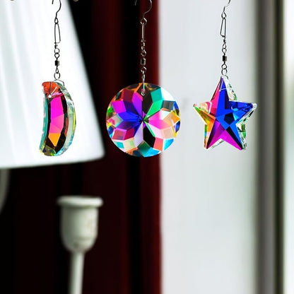 Crystal Prism Suncatcher for Window Home Decoration, 3pcs Hanging Ornament Pendant, 45mm Rainbow Maker AB