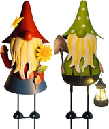 HONGLAND Solar Gnomes Garden Statue -18 Inch Gnomes Outdoor Decorations for Outside with Solar Lantern -Outdoor Figurine Lights for Patio Yard Lawn Porch