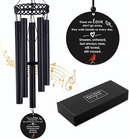 Cardinal Memorial Wind Chimes for Outside,Sympathy Windchime for Loss of Loved One,Sympathy Memorial Gifts in Memory of Mother Father Mom Husband Dad Son,Bereavement Wind Chimes Outdoor Deep Tone