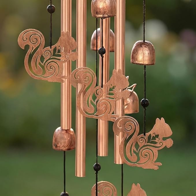 Wind Chimes for Outside, Squirrel Style Waterproof Aluminum Windchimes Suitable for Outdoor Garden Patio Porch Decor, Unique 33“ Metal Memorial Wind Chimes Friendship Gifts for Women