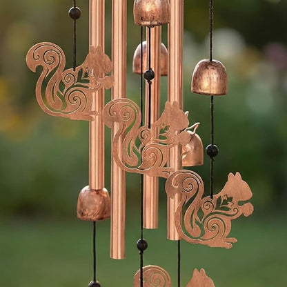 Wind Chimes for Outside, Squirrel Style Waterproof Aluminum Windchimes Suitable for Outdoor Garden Patio Porch Decor, Unique 33“ Metal Memorial Wind Chimes Friendship Gifts for Women