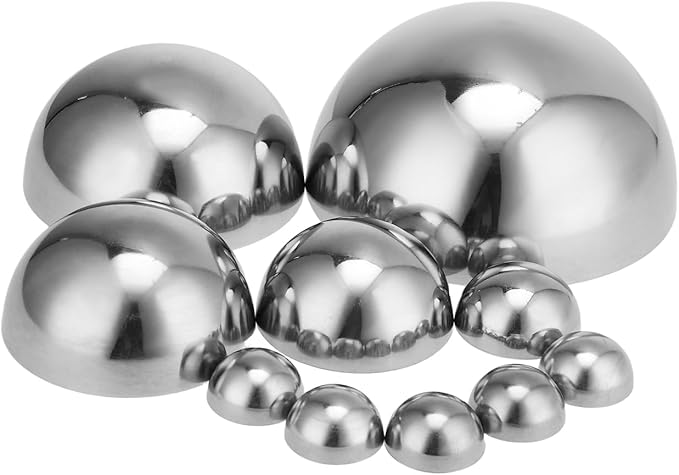 BESPORTBLE Silver Half Sphere: 10Pcs Stainless Steel Garden Mirror Globe - Hollow Hemisphere Ball Gazing Ball Half for Home Outdoor Garden Pool Shopping Mall Wall Decoration, 6 Size