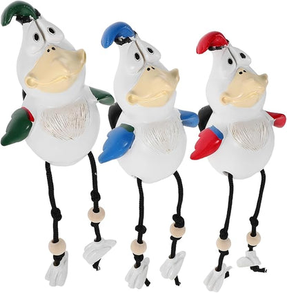 PRETYZOOM 3pcs Funny Resin Statues Quirky Outdoor Decor for Patio and Balcony Weatherproof Animal Figurines for Courtyard Decoration