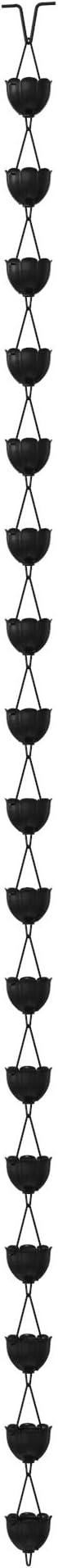 Rain Chains Direct - Tulip Rain Chain - 8.5 FT - Black Powder Coated Aluminum - Premium Rain Chains for Gutters