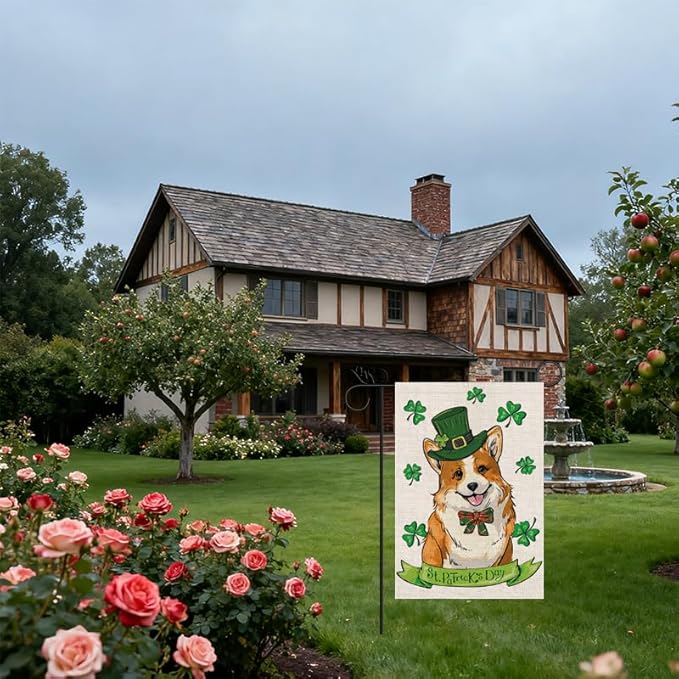 Seasonal Garden Flags Sets - Corgi Decortions Dog Flags Double Sided Flags Set of 11 Holiday Farmhouse Indoor Outdoor Yard Lawn Christmas Gifts Decor 12.5x18 Inch