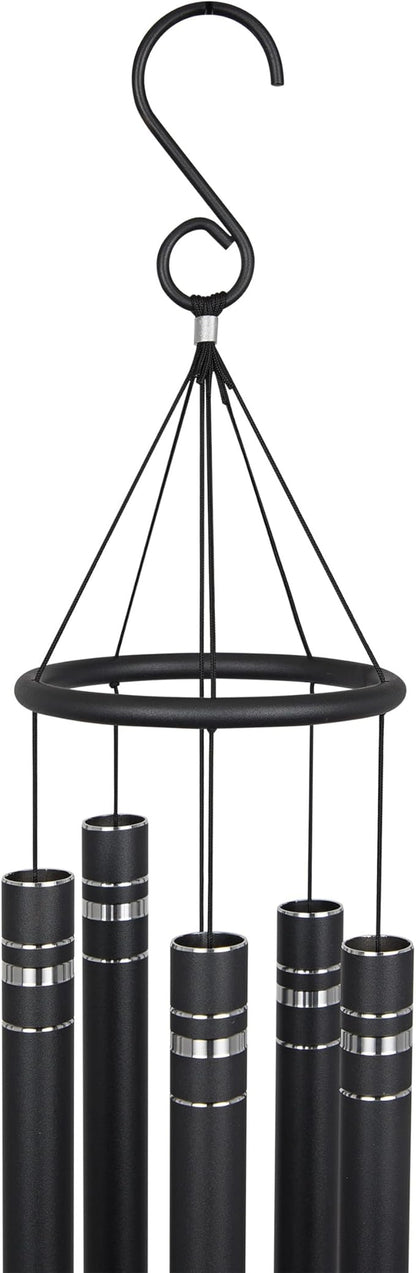 Alpine Corporation KAW196HH-BK Metal Wind Chime w/Butterfly Windcatcher, Decorative Garden & Patio Chime, 51''H, Black