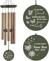 Personalized Wind Chimes 36inch, in Loving Memory of Sympathy Wind Chimes, Memorial Funeral Gifts, Butterfly Dandelion Deep Tone Wind Chime, Loss of Loved Dad/Mom Outdoor