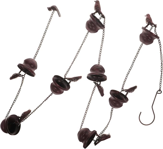 Decorative Metal Rain Chain for Gutters Drainage Elegant Cups Outdoor Garden Decor Resistant Design for Rainwater Diverter