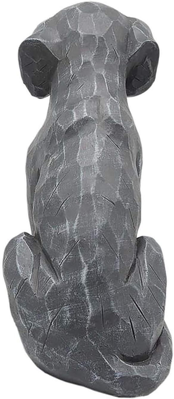 MeritMode 11.22" Geometric Dog Statue Resin Sculpture – Modern Abstract Dog Figurine, Stone Look Animal Decor for Living Room, Entryway, Garden & Dog Lover Gift