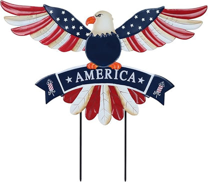 hogardeck 4th of July Decorations Outdoor, Bald Eagle Patriotic Decorative Garden Stakes for Fourth of July Decorations, Memorial Day Metal American Eagle for Outside Yard Porch Lawn Decor