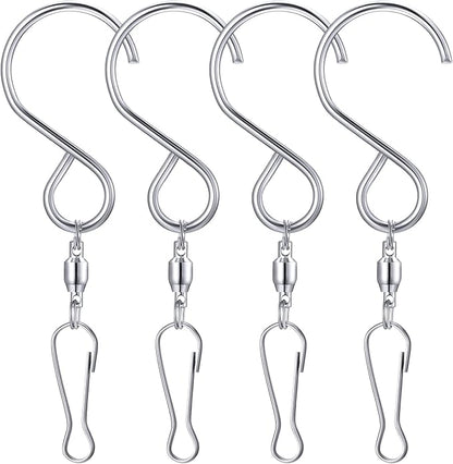 Mudder 1 Party Supply (4 Pack) Swivel Hooks Clips for Hanging Wind Spinners Crystal Twisters a