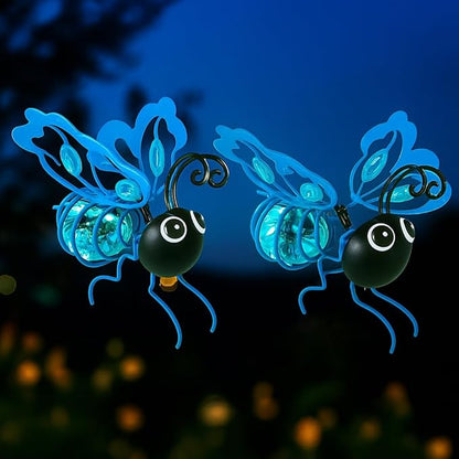 Solar Butterfly Lights Outdoor for Garden – Hanging Metal Insect Light with Hook, Waterproof Butterfly Decorations for Yard, Patio & Lawn, Holiday Gifts for Women & Kids (Sky Blue-1PC)