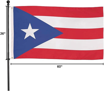 Evergreen Puerto Rico Flag 3x5 flag Outdoor Double Sided, PR Light Blue Pureto Rico Flags for Outside with Grommets, 3-Ply Banners for Garden Patio, Indoor Flag for Wall Decor, Works with Standard Estate Flag Poles