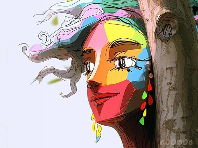 Tree Face Decor Outdoor, Cute Tree Faces Colorful Funny Outdoor Tree Faces Decor Creative Faces for Trees Garden Yard Tree Art Unique