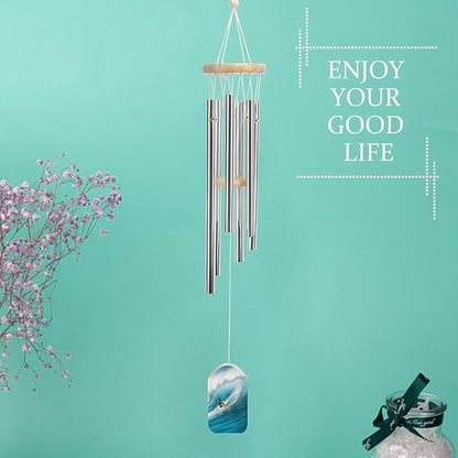 Wind Chimes for Outside,Surfing Printed Cute Aluminium Windchimes Outdoors,Soothing Melodic Memorial Wind Chime for House Porch Patio Garden Balcony Decor