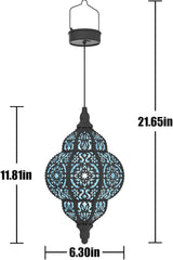 Hapjoy Hanging Solar Lights Outdoor Garden Decor Solar Lantern Waterproof Plastic Moroccan Outdoor Decorations for Patio Pathway Yard Backyard Garden Decorative (2, Black)