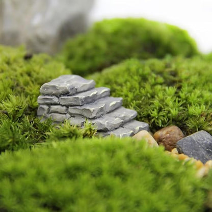 3Pcs Miniature Resin Bridge Stair Stone Straight Bridge Stairs Steps Garden Fairy Ornament Micro Landscaping Decor Bonsai Craft Straight Stairs Outdoor, Garden Sculptures and Statues, Decorations