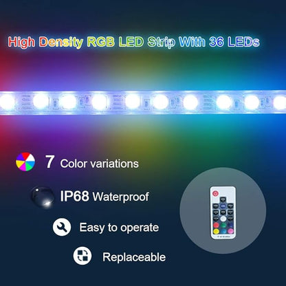YUDA Lighted Waterfall Pool Fountain 24" with LED 7 Color Changing and Remote, Acrylic Waterfall Spillway for Sheer Descent Garden Outdoor
