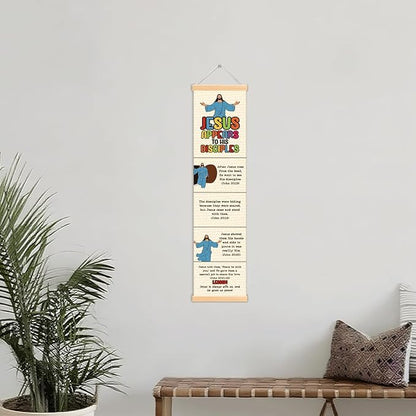Jesus Appears to His Disciples Banner, Church Banner, Christian Rustic Hanging Door Flag, Farmhouse Decorations Outdoor Indoor, Church Activity Decor, Bible Lesson, Scripture and Words Decorations
