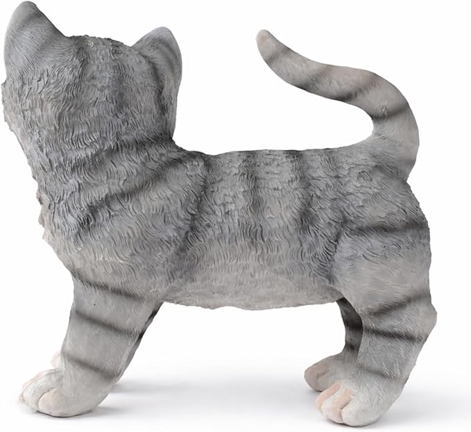Orange Standing Cat Statues Outdoor Decorative, Cat Memorial Statue for Yard Lawn Patio Porch, Garden Pet Grave Marker Figures,